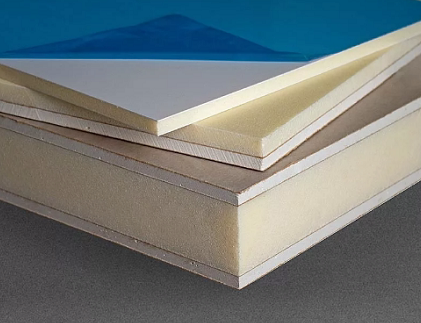 Пример покрытий: полиэстер/мат/PVDF (фактура и внешний вид)